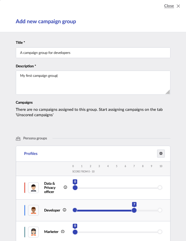 Create new campaign group.
