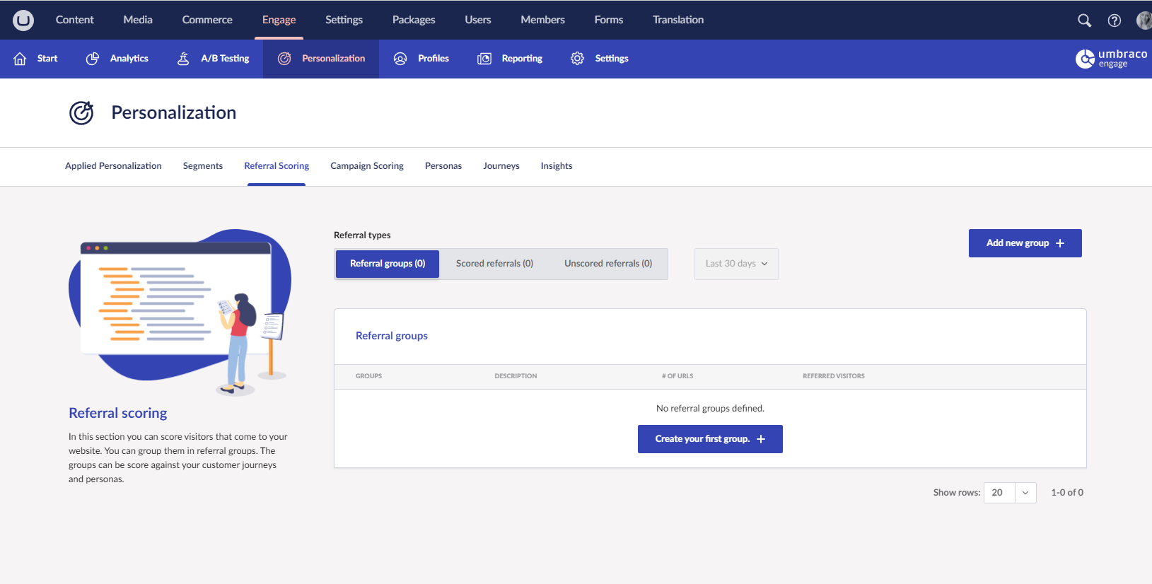 Create referral group.