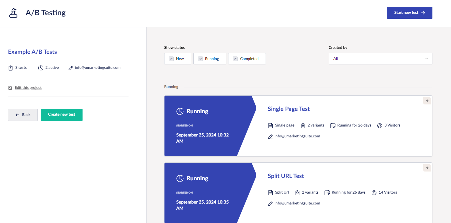 Monitoring the A/B tests.